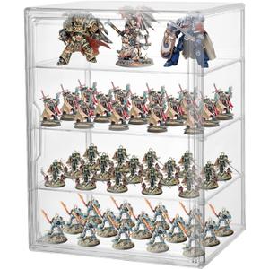 Clear Acrylic Miniature Storage Case Stackable Miniature Carrying Case for Collectibles Transport Action Figure Display case with Magnetic Door for Warhammer 40k Miniatures,Death Guard 40k