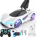 SIMREX Gesture Sensing Remote Control Car with Charging Dock - 360 Rotate Drift RC Stunt Car Toy, 40 Min Playtime, Dual Control, Spray Mist & LED Lights, Birthday Gift for Kids Boys GirlsWhite