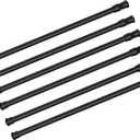 6Pcs Spring Tension Curtain Rod21-38 Inches Adjustable Expandable Pressure Black Curtain Tension Rods For Kitchen, Bathroom, Window, Home