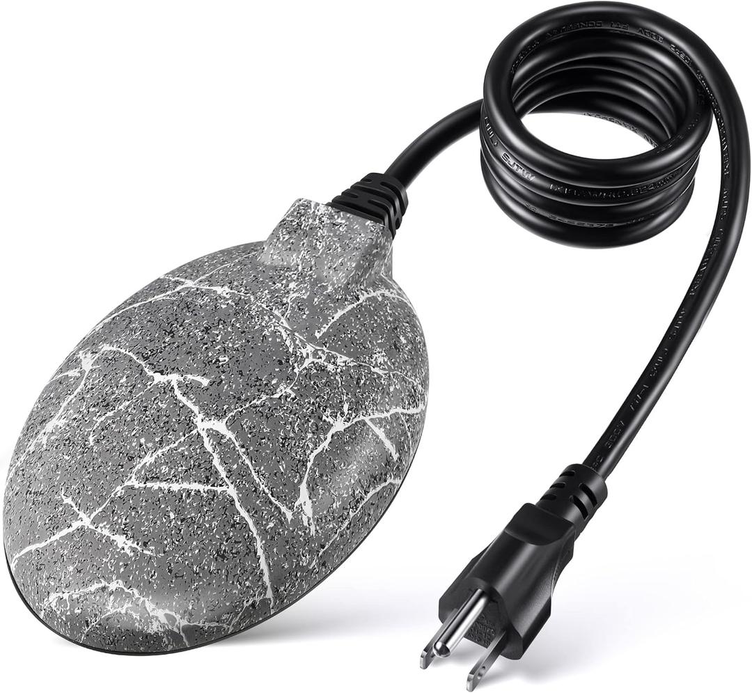 1 Pack Upgrade Bird Bath Heater for Outdoors in Winter, Pond Deicer 60 Watts Birdbath Deicer Water Heater Thermostatically Controlled with Auto Shut off Function for Patio Lawn (Frosted Gray)