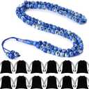 Ferreve 12 Sets Muslim Tasbih 99 Rosary Prayer Beads 8mm Islam with Allah Names Engraved for Muslim Gift, Islamic Ceremony Religious Gift for Men and Women(Blue)