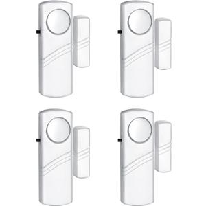 Security Door Window Alarm, Wireless Sensor Door Window Burglar Alarm, Door Alarms for Kids Safety, Easy Installation Doorbell Alarms for Office House Window Pool (4 Pack)