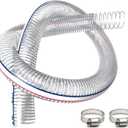 1 1/4 Inch ID x 1 1/2 Inch OD Heavy-Duty Steel Wire Suction PVC Flexible Tubing High Pressure UV Chemical Resistant Thick Vinyl Hose Tube, 3FT