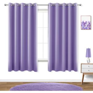 KOUFALL Lavender Curtains for Bedroom Girls 2 Panels Set Blackout Light Blocking Thermal Insulated Curtains for Teen Room Dorm Violet Lilac Purple 72 x 63 Inch Length