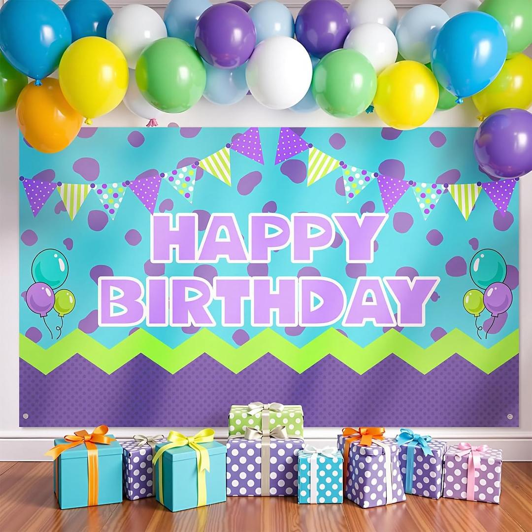 3 x Monster Party Decorations Monster Birthday Backdrop 5x3ft Happy Birthday Banner Background for Baby Shower Party Cake Table Supplies