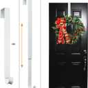 Wreath Hanger, Adjustable Over The Door Wreath Hanger from 15 to 25 Inches & Wreath Holder & Wreath Door Hanger for Front Door Decor 20 lbs Larger Christmas Decorations Hook (White)