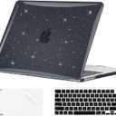 EooCoo Case Compatible with MacBook Air 13 inch M5 2026-2022 Release M4 M3 M2 A3449 A3240 A3113 A2681, Glitter Hard Shell&Keyboard Skin Cover&Screen Protector for Mac Air 13.6 inch, Sparkly Black