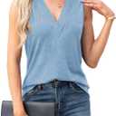 Agnes Urban Womens V Neck Tank Tops Dressy Summer Sleeveless Shirts Casual Loose Tunic Tops Blouses T Shirts (S)