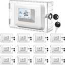 Wenqik 12 Pcs Thermostat Lock Box with Key, Clear Large Thermostat Covers Seamless Anastomosis, Ac Lock Box on Wall Fits Thermostats 6.3 x 4.4 x 2 Inches or Smaller