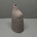 Contemporary Vessel for Room Decor Aesthetic|Decorative Black Gray Vase for Pampas Grass|Boho Vase for Coffee Table Centerpiece, Nightstand, Bookshelf, Minimalist Living Room, Bathroom Decor