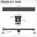 Linear Shower Drain - 28 Inch Matte Black, with Grate Removable