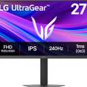 LG 27G440A-B 27-Inch Ultragear Full HD (1920 x 1080) IPS Gaming Monitor, 240Hz, 1ms, G-SYNC Compatible, FreeSync Premium, HDMI 2.1, DisplayPort, Tilt/Height/Swivel/Pivot Adjustable Stand, Black