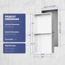 BWE Bathroom Wall Niche,12" X 24" X 4" Stainless Steel Shower Niche,Rimless Recessed Shower Shelf for Bathroom,Double Shelves Niche,No Tile Needed Matte White