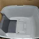 IRIS USA Cat Litter Box Large with Front Door Flap, Covered Enclosed Litter Box Enclosure with Scoop, Handle & Buckles for Portability & Privacy, Hidden Litter Pan, Gray, Jumbo Enclosed