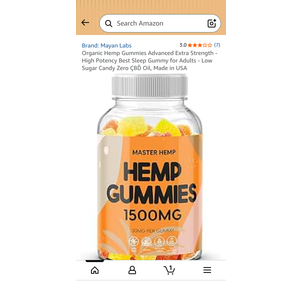 Organic Hemp Gummies Advanced Extra Strength - High Potency Best Sleep Gummy for Adults - Low Sugar Candy Zero ÇBĎ Oil, Made in USA