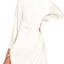 Ekouaer Womens Silk Satin Nightgown Button Down Sleepshirt Long Sleeve Sleepwear S-3XL (White, S)