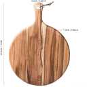 BILL.F Pizza Peel,14" L x 14" W Acacia Wood Cutting Board, with 5" Handle, 19" Overall Length