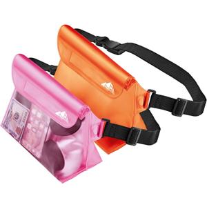 HEETA 2/3/4 Pack Waterproof Pouch with Waist Strap, Screen Touchable Dry Bag with Adjustable Belt for Phone Valuables for Kayaking, Swimming, Snorkeling, Boating, Fishing, Surfing & Beach (Orange & Pink)