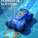 LanOcean Cordless Automatic Pool Cleaner Robot, Efficient Pool Vacuum Robot w/Self-Parking, 120Min Runtime, Auto Debris Removal, Ideal for Daily Maintenance of Flat Above Ground & Inground Pools-Blue