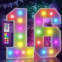 Marquee Numbers Colorful 16th Birthday Decoration: 4FT Large Light Up Sweet 16 Year Old Birthday Decorations Anniversary Backdrop Cardboard Sign 18 Colors Number 16 Mosaic Balloon Frame