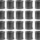 20 Pack 1/2 inches Malleable Cast Iron Pipe Coupling, Industrial Pipe Flanges for Threaded Black Pipes and Fittings, DIY Steampunk Industrial Vintage Style.