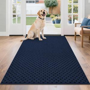 BEQHAUSE Dirt Trapper Door Mat Non-Slip Entryway Rugs, 36" x 60", Blue
