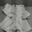 REORIA Women's Sexy Basic Scoop Neck Long Sleeve Double Lined Layering Slim Bodysuit Tops (White) S