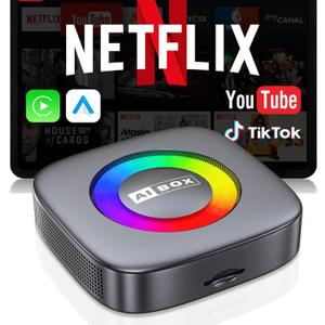 3-in-1 Wireless CarPlay/Android Auto Adapter Compatible with Netflix/YouTube/TikTok for iPhone & Android, Plug & Play Dongle for Car with Wired CarPlay, Smart AI Box with WiFi and Bluetooth 5.3