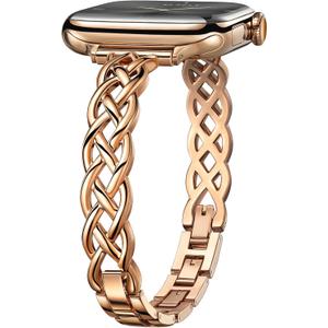 Silm Bracelet Compatible with Apple Watch Bands 38/40/41/42/44/45/46/49mm for Women, Celtic Thin Dressy Stainless Steel Metal Designer Fancy Strap for iWatch Series 11 10 9 8 7 6 5 4 3 SE Ultra