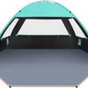 Gorich Beach Tent Sun Shelter for 3/4-5/6-7/8-10 Person with UPF 50 UV Protection, Lightweight & Easy Setup Beach Shade Canopy, Portable Beach Shade Tent Beach Cabana (Dark Shelter-Turquoise)