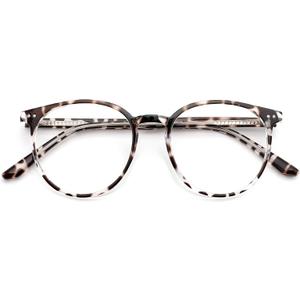 Blue Light Blocking Glasses for Women and Men, Round Frame Computer Gaming Anti Eyestrain & UV Glare RF6213 (Leopard)