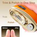 Electric Nail Clipper with Polishing  2-Speed Automatic Nail Clippers for Adults, Seniors, Men & Women  Safe Fingernail Trimmer, Rechargeable (Not for Toenails, Orange)