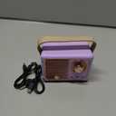 PRUNUS J-999 Retro Bluetooth Speaker,Vintage Decor,Mini Wireless Bluetooth Speaker,Cute Old Fashion Style Support USB/TF Card/AUX for Kitchen Desk Bedroom Office Party OutdoorPurple