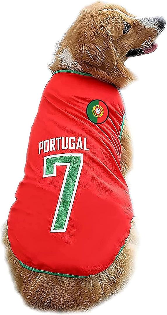 GabeFish Dog World Cup T Shirt Pets Football Jersey Sports Soccer National Team Vest Cat Summer Cool Clothes Apparel Red 6X-Large