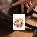 Fall Pumpkin Car Air Freshener 4 Pcs, Watercolor Floral Scented Hanging Decor for Women, Vehicles Home Office, Autumn Harvest Mirror Accessory Gift