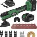 21V Cordless Oscillating Tool Kits, Brushless Oscillating Multitool with 6-variable speed, 2X3.0 Ah Battery and accessories for Cutting, Grinding, Scraping, Sanding
