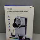 PS5/Slim/Pro Stand for Disc & Digital Console, PS5 Cooling & Charging Station with RGB Lights, PS5 Controller Charger Built-in 3 Level & AUTO Adjustable Fan, PS5/Slim/Pro Accessories Comes 3 USB Ports (Black & White)