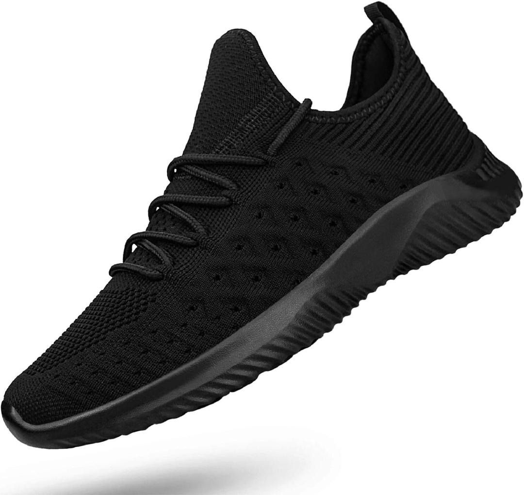 Feethit Mens Slip On Walking Shoes Lightweight Breathable Non Slip Running Shoes Comfortable Fashion Sneakers for Men (11, Black)