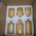 12 Pcs Clear Bud Vases Set, Small Vintage Glass Clear Bud Flower Vases Bulk Multiple Shape Cute Mini Glass Bottles Vases for Rustic Wedding Centerpieces Table Decorations and Home Decor (12, Gold)