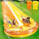 iGeeKid Pineapple Lawn Water Slides with 2 Bodyboards for Kids Adults, Heavy Duty Water Toys Sprinkler 2 Race Lane Backyard Outdoor Summer Beach Swimming Pool Water Game Party, 20 x 5.6 ft