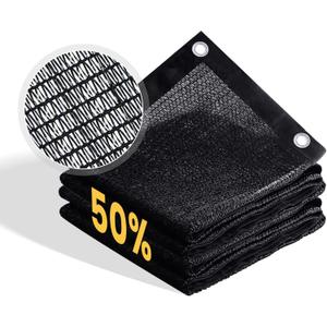 VICLLAX 50% Shade Cloth, 12x20FT Durable Black Mesh Trap with Every 3 FT Grommet, Sun Shade Fabric Netting for for Plants Cover, Greenhouse, Chicken Coop, Barn Kennel, Garden Patio