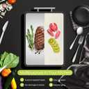 Titanium Cutting Boards for Kitchen, PTYTIFY Metal Cutting Board Non Toxic, Double Sided Chopping Board with Pure Titanium and Wheat Straw PP for Meat, Vegetables and Fruits Dishwasher Safe