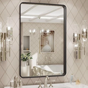 20X28 Inch Metal Framed Bathroom Mirror for Wall, Matte 20"L x 28"W Black
