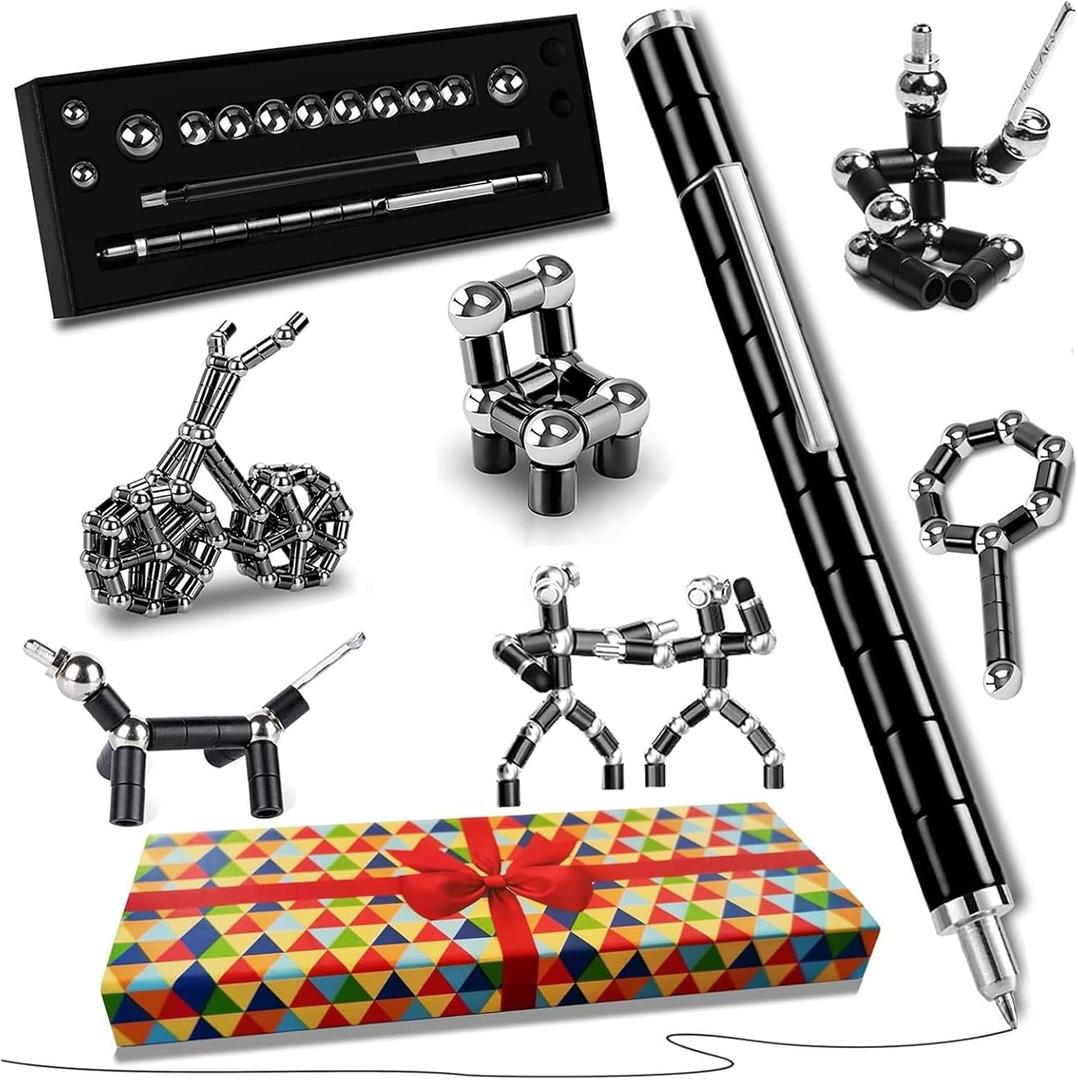 Fidget Pen Gifts, Gifts for Men, Gifts for dad, Mens Gifts, Gifts for him, Novelty Toy Gifts for Men, for Men (Black)
