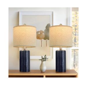 GSAFAVA 20.25" Small Table Lamps Set of 2 Modern Ceramic Lamps for Living Room Farmhouse Bedside Lamps Boho Lamps for Night Stands Green Bedroom Lamp Side Table Lamps End Table Lamp