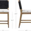 Nathan James Beacon Bohemian Boucle Bar Stool, Upholstered Bar Stool or Island Chairs for Kitchen, Seagrass Counter Height Stool with Back and Solid Wood Legs, Cream Boucle/Gray