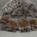 Jiupety Paw Shape Calming Pet Bed, Plush Faux Fur Donut Bed for Dogs & Cats, Machine Washable, Non-Slip Bottom, Medium (22"×22"×6"), Gray