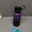 [2-IN-1 LID] Insulated Water Bottle with Silicone Boot (36hrs Cold/18hrs Hot) - DIY Stickers, Leakproof, BPA Free, 32 oz (Purple-Black)