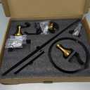 Brushed Gold and Black Bathroom Hardware Set, 4-Piece Black and Gold Bathroom Accessories Kit Stainless Steel 23.6 Inch Towel Bar | Towel Hook | Toilet Paper Holder | Hand Towel Holder