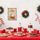 2 x Christmas Hot Chocolate Bar Sign, Hot Cocoa Bar Accessories, 8 x 11 Inch Vintage Gingerbread Cookies Wood Plaque for Table or Wall Hanging, Christmas Coffee Station Decor for Home Kitchen